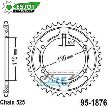 Řetězová sada pro motocykl Rozeta ocelová (převodník) 1876-45zubů ESJOT 50-29037-45 - Suzuki GSXR600+GSXR750+GSXR1000 + GSXS1000 + Yamaha FZ07+FZ09+FZ10 + MT07+MT09+MT10 + YZFR6+YZF-R6 + XSR700+XSR900 + 900 Tracer+MTT850 + XTZ6 YAMAHA MT-09 Tracer 2015-2018