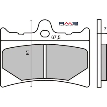Brzdová destička Brzdové destičky RMS 225100530 organické 225100530