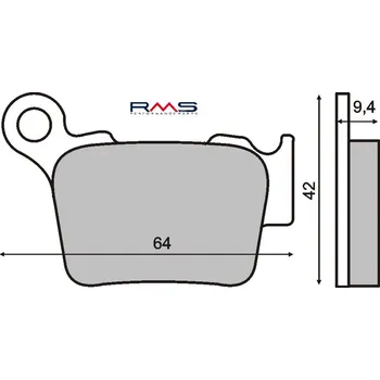 Brzdová destička Brzdové destičky RMS 225100753 organické KTM EXC-F 350 2012-2015