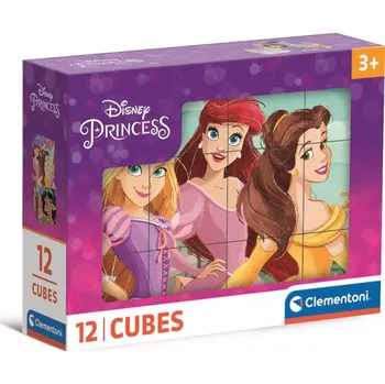 Puzzle Clementoni - Obrázkové kostky - Disney princezny 12 kostek