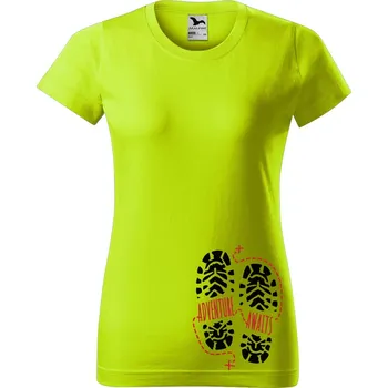 Dámské oblečení DOBRÝ TRIKO Dámské tričko Adventure awaits Barva: Limetková, Velikost: XL