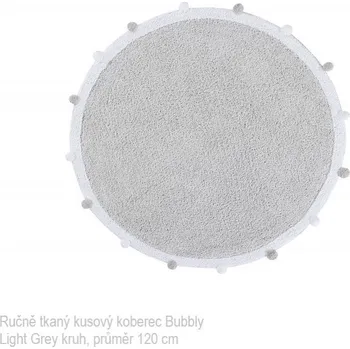 Koberec Ručně tkaný kusový koberec Bubbly Light Grey kruh, průměr 120 cm