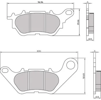Brzdová destička Brzdové destičky RMS 225103650 zadní homologované organické YAMAHA MT-03 320 2016-2020