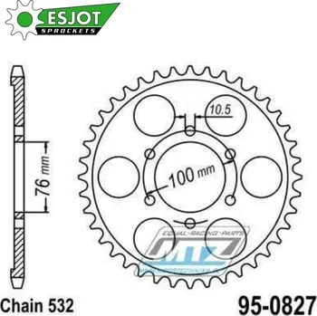 Řetězová sada pro motocykl Rozeta ocelová (převodník) 0827-48zubů ESJOT 50-27005-48 - Suzuki GSXR1100W / 93-98 + RF900R / 94-00 + GSXR1100W 95-98 + GSXR1100K+GSXR1100 / 89-92 + GSX1100F / 88-96 SUZUKI GSX-R 1100 1989-1998