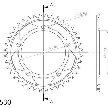 Řetězová sada pro motocykl Řetězová rozeta SUPERSPROX RFE-1800:40-BLK černý 40 zubů, 530 RFE-1800:40-BLK