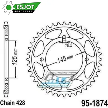 Řetězová sada pro motocykl Rozeta ocelová (převodník) 1874-59zubů ESJOT 50-15048-59 - Yamaha XVS250 Drag Star / 01-04 + XVS125 DragStar / 00-04 95-1874-59-ES