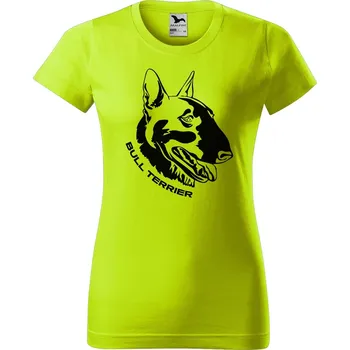 Dámské tričko DOBRÝ TRIKO Dámské tričko s potiskem Bull Terrier Barva: Limetková, Velikost: L
