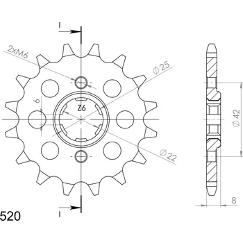 Řetězová sada pro motocykl Řetězové kolečko SUPERSPROX CST-281:13 13 zubů, 520 CST-281:13.2