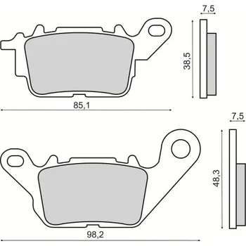 Brzdová destička Brzdové destičky RMS 225103600 přední homologované, organické YAMAHA GPD 125 NMAX 2015-2015