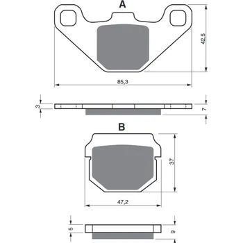 Brzdová destička Brzdové destičky GOLDFREN 047 K5 SUZUKI RM 85 2002-2004