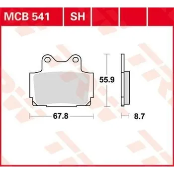 Brzdová destička BRZDOVÉ DESTIČKY TRW MCB541 MCB541