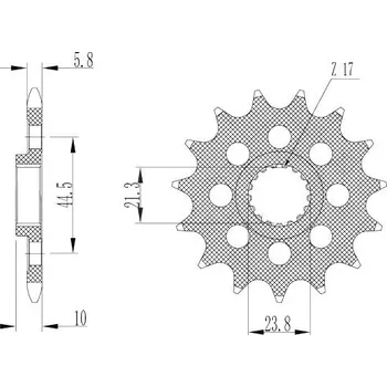 Řetězová sada pro motocykl řetězové kolečko pro sekundární řetězy typu 520, Q-TECH (14 zubů) JTF1443.14