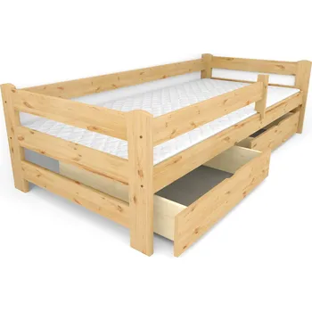 Dětská postel Vomaks Dětská postel DP27, se zábranou Rozměr: 80 x 160 cm, Barva: barva hnědá