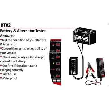 Nabíječka autobaterie Tester baterie a alternátoru BS-BATTERY BT02 PEUGEOT Django 125 2014-2020