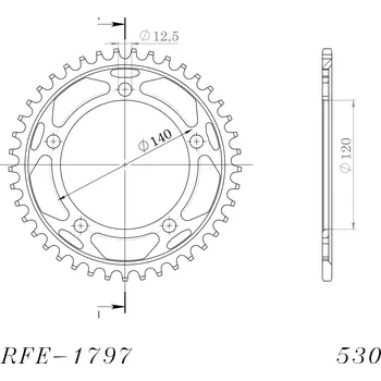 Řetězová sada pro motocykl Řetězová rozeta SUPERSPROX RFE-1797:41-BLK černý 41 zubů, 530 RFE-1797:41-BLK