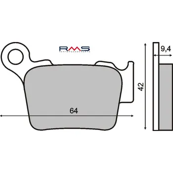 Brzdová destička Brzdové destičky RMS 225100753 organické HUSQVARNA TE 250 2004-2014