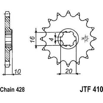 Řetězová sada pro motocykl Řetězové kolečko JT JTF 410-15 15 zubů, 428 HYOSUNG RX 125 2007-2010