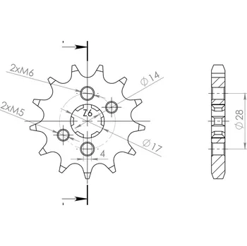 Řetězová sada pro motocykl Řetězové kolečko SUPERSPROX CST-277:13 13 zubů, 428 CST-277:13.2