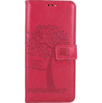 Pouzdro na mobilní telefon Pouzdro Xiaomi Redmi Note 13 Pro knížkové Tmavě růžový strom sovičky (kryt neboli obal na Xiaomi Redmi Note 13 Pro)
