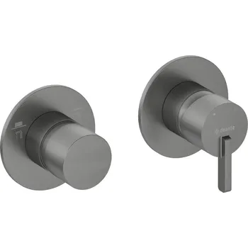 Vodovodní baterie Deante Silia, podomítková sprchová baterie s přepínačem, horizontální, grafitová, DEA-BQS_D46P