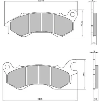 Brzdová destička Brzdové destičky RMS 225103730 přední homologované organické 225103730
