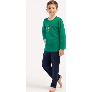 Chlapecké pyžamo Dětské pyžamo dlouhé Žabák - tmavě zelená - 5 - 6