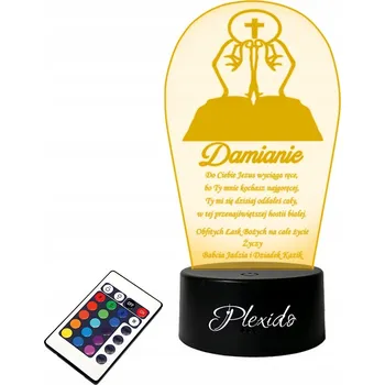 Lampička LED 3D Lampička Památka Prvního Svatého Přijímání Ruce + DÁLKOVÝ OVLADAČ 16 BAREV