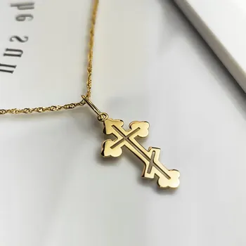 Přívěsek Zlatý přívěsek pravoslavný křížek - au 585