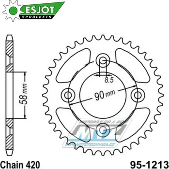 Řetězová sada pro motocykl Rozeta ocelová (převodník) 1213-35zubů ESJOT 50-13049-35 - Honda CRF50F / 04-20 + XR50 / 00-04 95-1213-35-ES