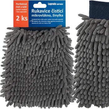 Pracovní rukavice 2x rukavice čisticí mikrovlákno, žinylka Lagrada