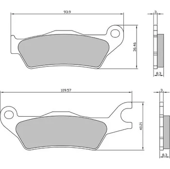 Brzdová destička Brzdové destičky RMS 225103690 přední homologované organické SUZUKI GSX-R 125 2018-2021