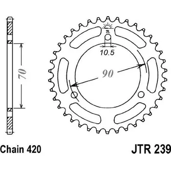 Řetězová sada pro motocykl Řetězová rozeta JT JTR 239-42 42 zubů, 420 HONDA MTX 80 1982-1985