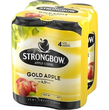 Pivo Strongbow Gold Apple cider plech 4×0,44 l plech