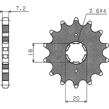 Řetězová sada pro motocykl řetězové kolečko pro sekundární řetězy typu 428, SUNSTAR (16 zubů) DAELIM VT 125 1998-2000