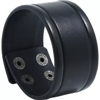 Náramek Široký kožený náramek Buffalo Black