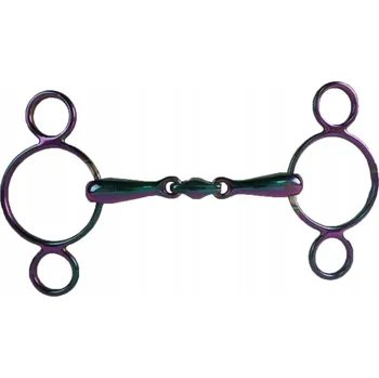 Udidlo pro koně Udidlo s více kroužky, dvakrát lomené, Rainbow Balotade, 3 kroužky, 11,5 cm