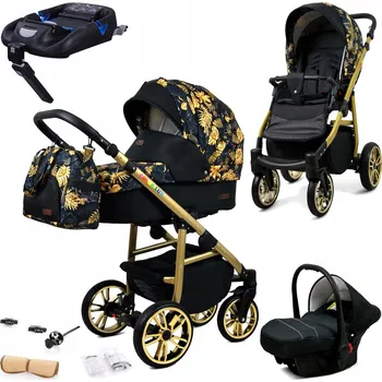 Kočárek Dětský kočárek 4v1 BabyLux ColorLux: sporťák, hluboká korba, autosedačka, základna ISOFIX