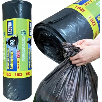 Pytle na odpadky Pytle na odpadky Raz Dwa LDPE 10 x 120 l černé