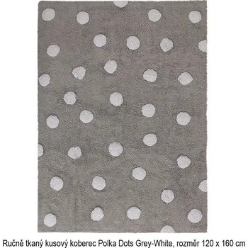 Koberec Ručně tkaný kusový koberec Polka Dots Grey-White, rozměr 120 x 160 cm