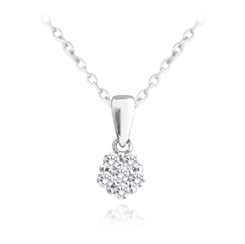 Náhrdelník Moonlit Stříbrný náhrdelník s květinovým přívěskem a zirkony