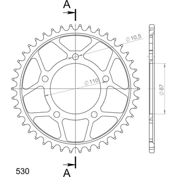 Řetězová sada pro motocykl Řetězová rozeta SUPERSPROX RFE-829:42-BLK černý 42 zubů, 530 SUZUKI GSX-R 750 1985-1987