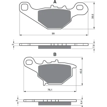 Brzdová destička Brzdové destičky GOLDFREN 109 S3 KAWASAKI KMX 125 1999-2002