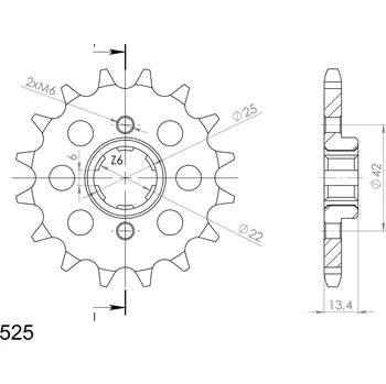 Řetězová sada pro motocykl Řetězové kolečko SUPERSPROX CST-291:15 15 zubů, 525 CST-291:15.2