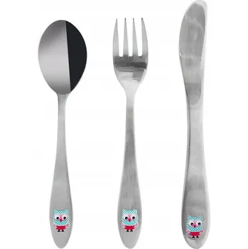 Příbor Příbory PRO DĚTI dětské ocelové vidlička nůž lžíce sada příborů SOVA