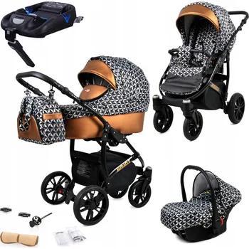 Kočárek Dětský kočárek 4v1 BabyLux Miracle - sporťák, hluboká korba, autosedačka, základna ISOFIX