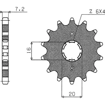 Řetězová sada pro motocykl řetězové kolečko pro sekundární řetězy typu 428, SUNSTAR (15 zubů) KAWASAKI KMX 125 1991-2003