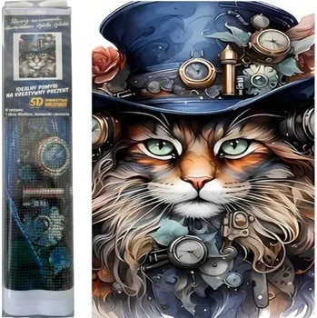 Diamantové malování Diamantový obrázek - Steampunková kočka 30 x 40 cm