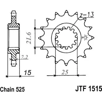 Řetězová sada pro motocykl Řetězové kolečko JT JTF 1515-14 14 zubů, 525 KAWASAKI ZX-6R 600 Ninja (