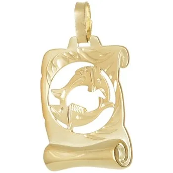 Přívěsek Stříbrný pozlacený přívěšek znamení ryby STRZ0985RYBF
