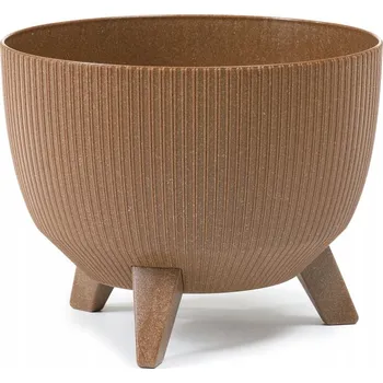 Květináč Květináč plast béžový Lamela 24 cm x 24 x 15 cm